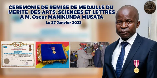 Cérémonie de remise de médaille à Oscar Manikunda Musata